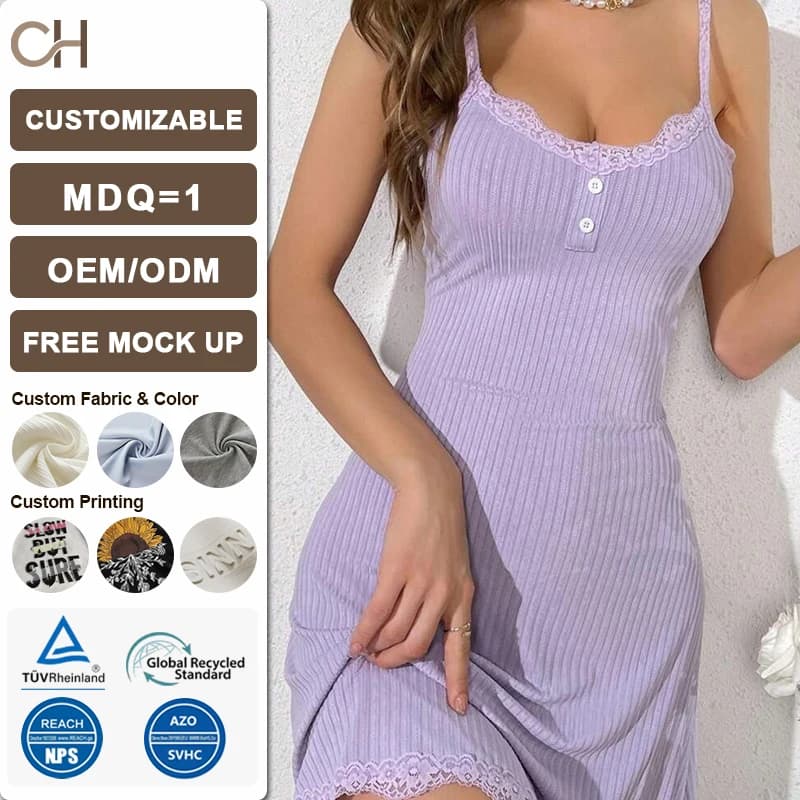 Aanpasbare Dames Kanten Gestreepte Bodycon Mini Jurk - Milieuvriendelijk