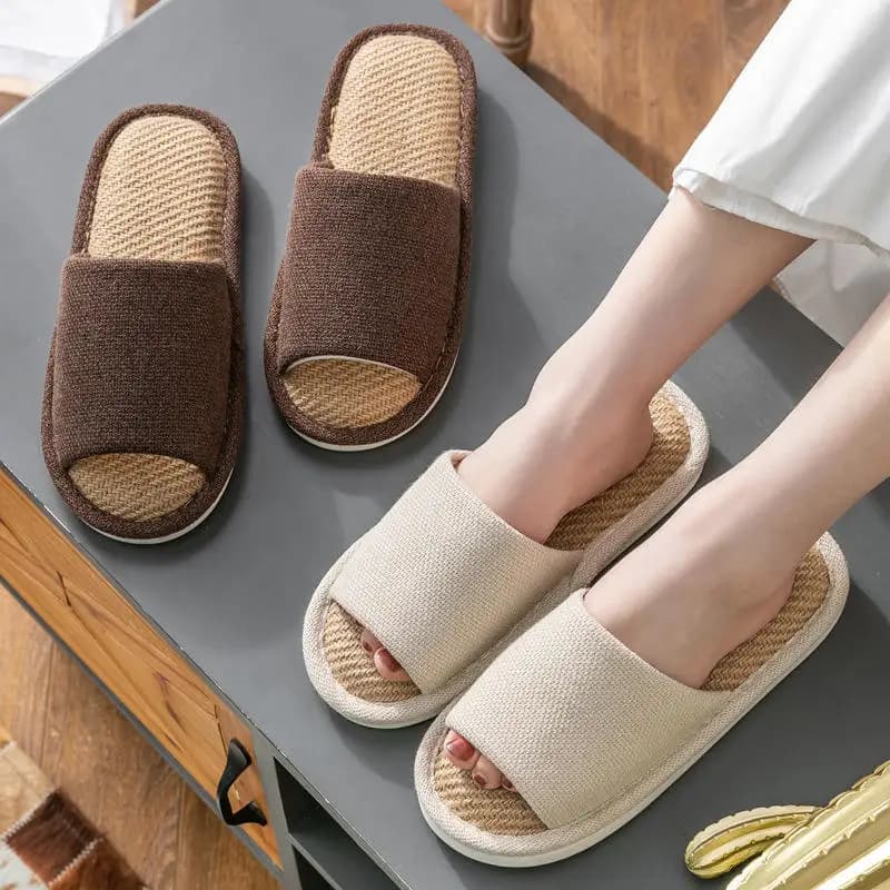 Lichtgewicht linnen pantoffels voor heren en dames - Antislip, voor de zomer