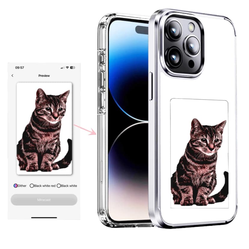 DIY Slimme NFC E-inkscherm Telefoonhoesje voor iPhone 13/14/15 Pro Max